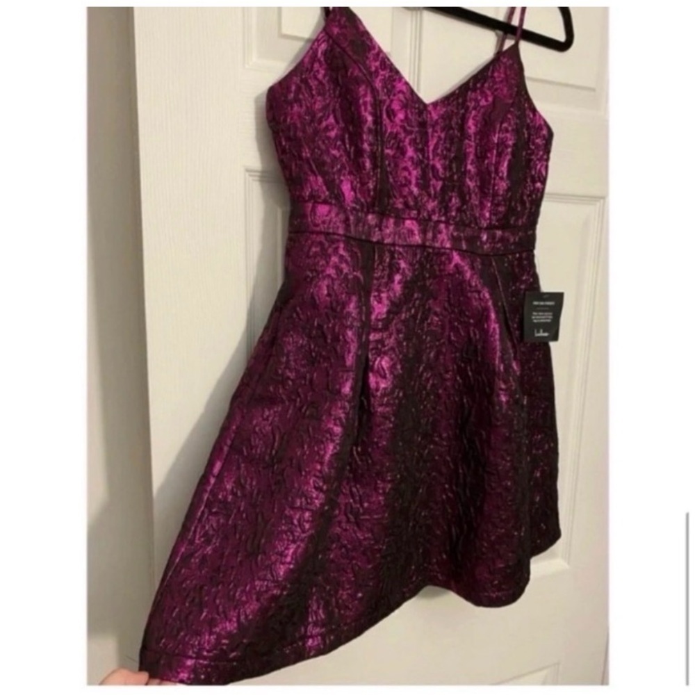 LULUS Magenta Metallic Mini Dress - Picture 7 of 9